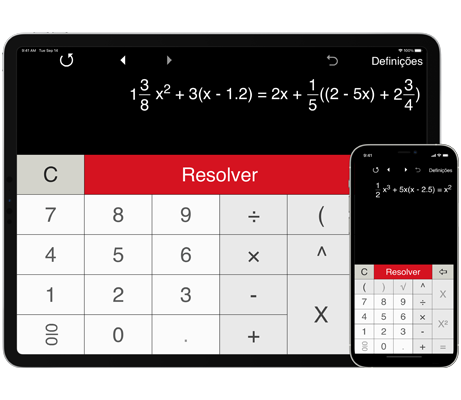 Resolução de equações 4em1 - calculadora de equações